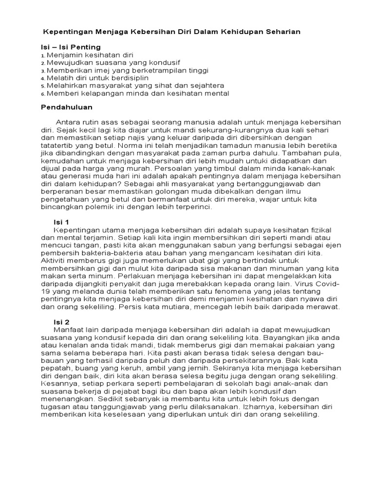 Kepentingan Keseimbangan Hidup Dalam Penjagaan Diri