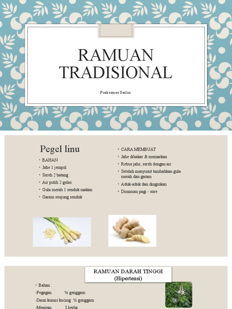 Ramuan Tradisional | PDF | Memasak, Makanan, & Anggur