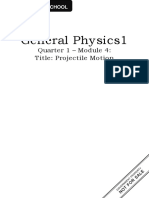 General Physics1: Quarter 1 - Module 4: Title: Projectile Motion