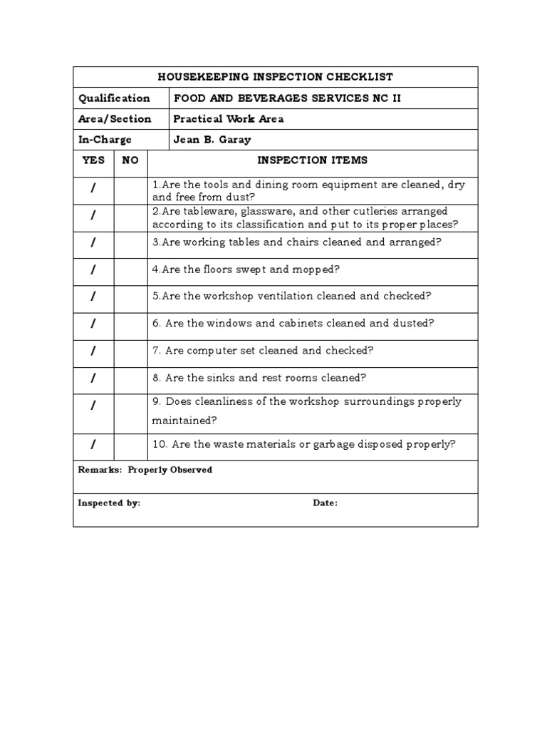 m03HOUSEKEEPINGINSPECTIONCHECKLIST PDF