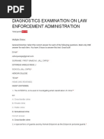 Diagnostics Examination On Law Enforcement Administration: Total Points