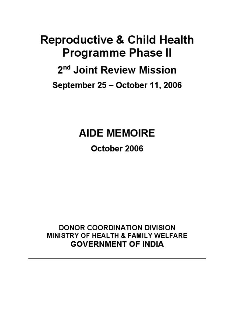 RCH Programme Phase II Review Summary | PDF | Capacity Building ...