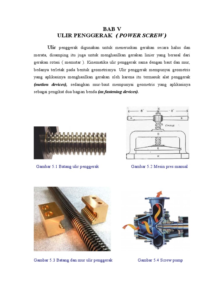 Bab V Power Screw PDF Free PDF