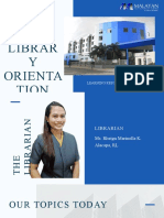 E-Librar Y Orienta Tion SY.2021 - 2022: Learning Resource Center