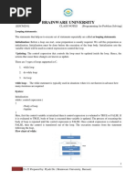 Brainware University: (ESCM201) Class Notes (Programming For Problem Solving)