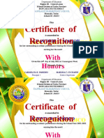 Certificate of Recogniton