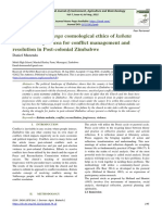 Exploring VaKaranga Cosmological Ethics of Kubata Makuku As A Panacea For Conflict Management and Resolution in Post-Colonial Zimbabwe