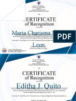 Blue and White Appreciation Certificate