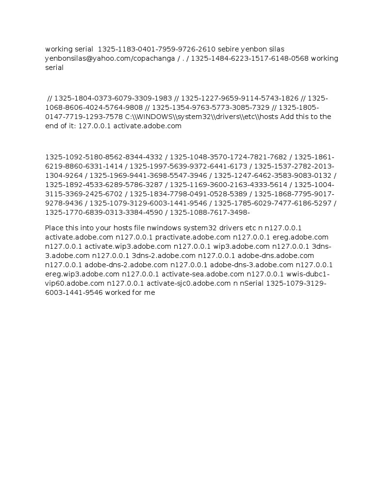 Adobe CS5 Master Collection Serial Keys | PDF | Adobe Creative Suite ...