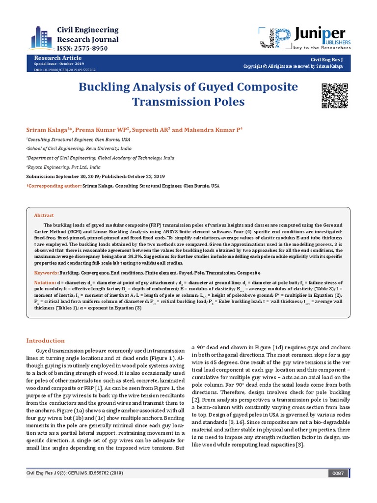 Buckling Analysis of Guyed Composite Transmission | PDF | Buckling ...