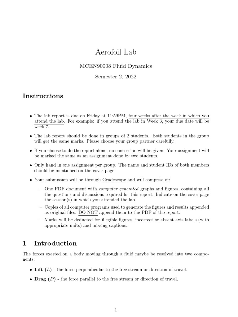 Aerofoil Lab: Instructions | PDF | Airfoil | Lift (Force)