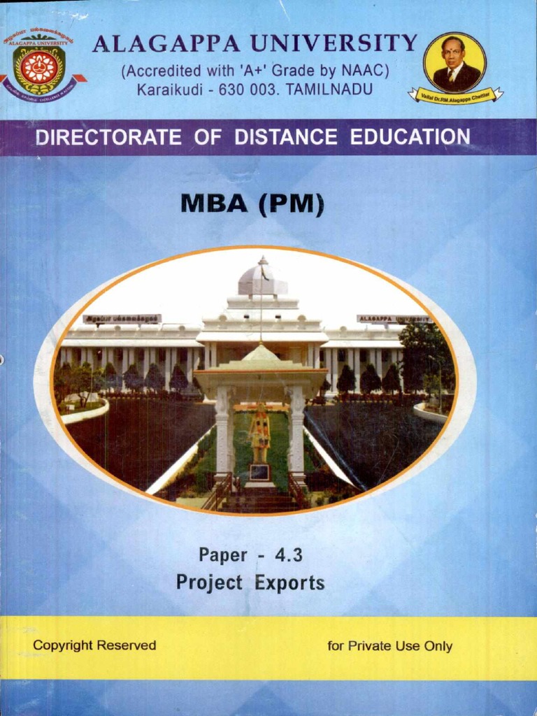 PG M.B.a Project Management English 332 43 Project Exports 9477 | PDF ...