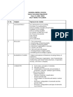 Hansraj Model School Senior Secondary Department Class XI (2022-2023) Half Yearly Syllabus