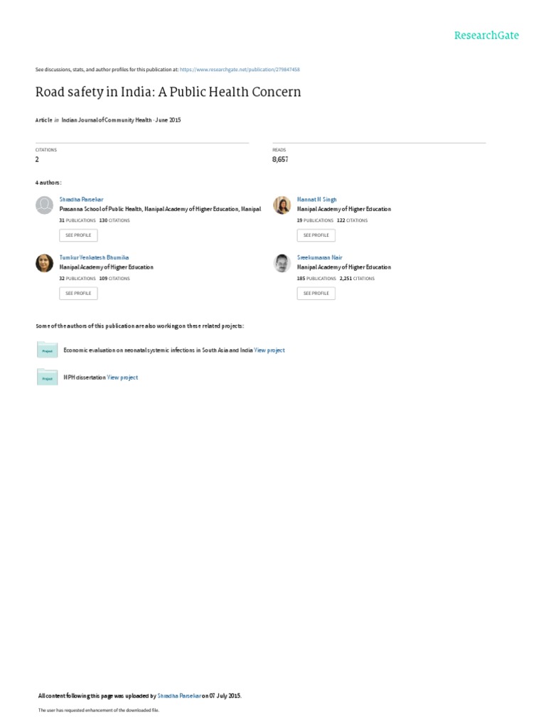 RTA Paper PDF Traffic Collision Health Sciences