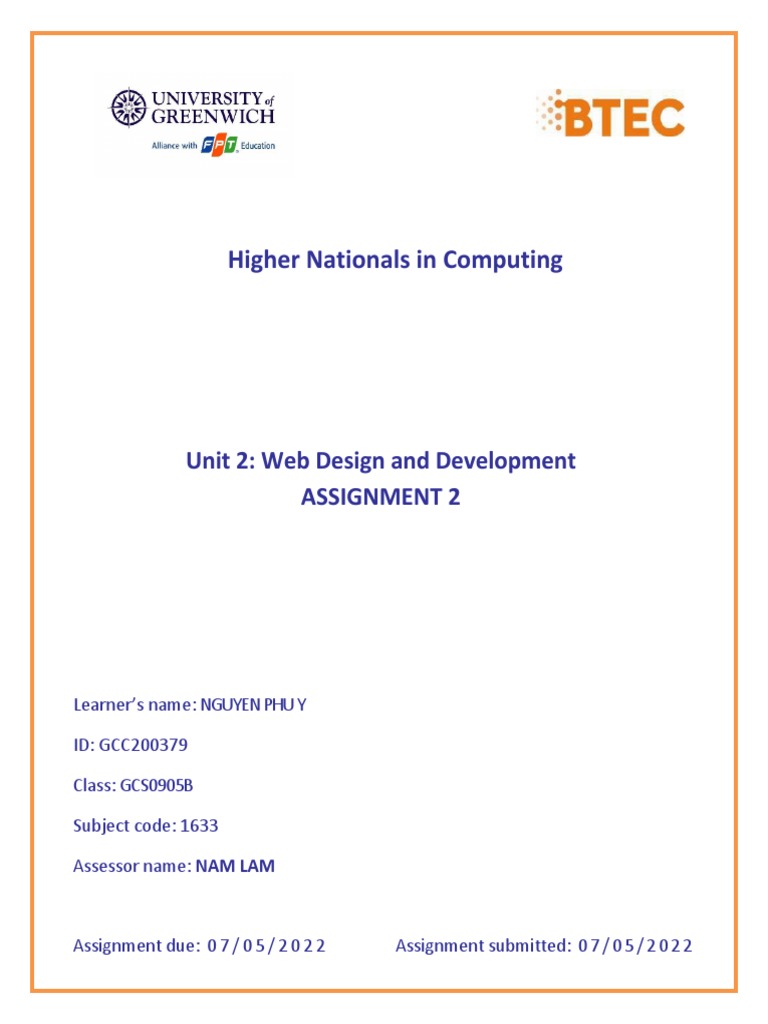 Web Design Assignment Overview | PDF | Websites | Web Design
