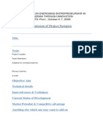 Format for Project Synopsis Submission - Convention on Energising Entrepreneurship