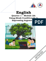 English: Quarter 1 - Module 2A: Using (Real) Conditionals in Expressing Arguments