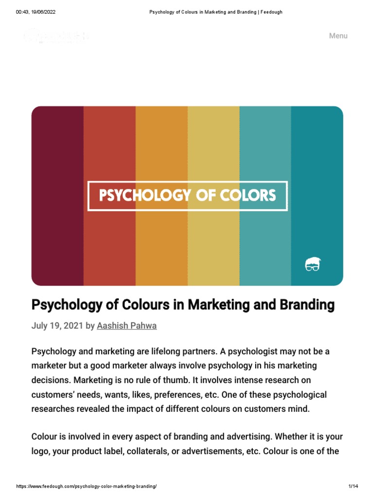 Psychology of Colours in Marketing and Branding - Feedough | PDF ...