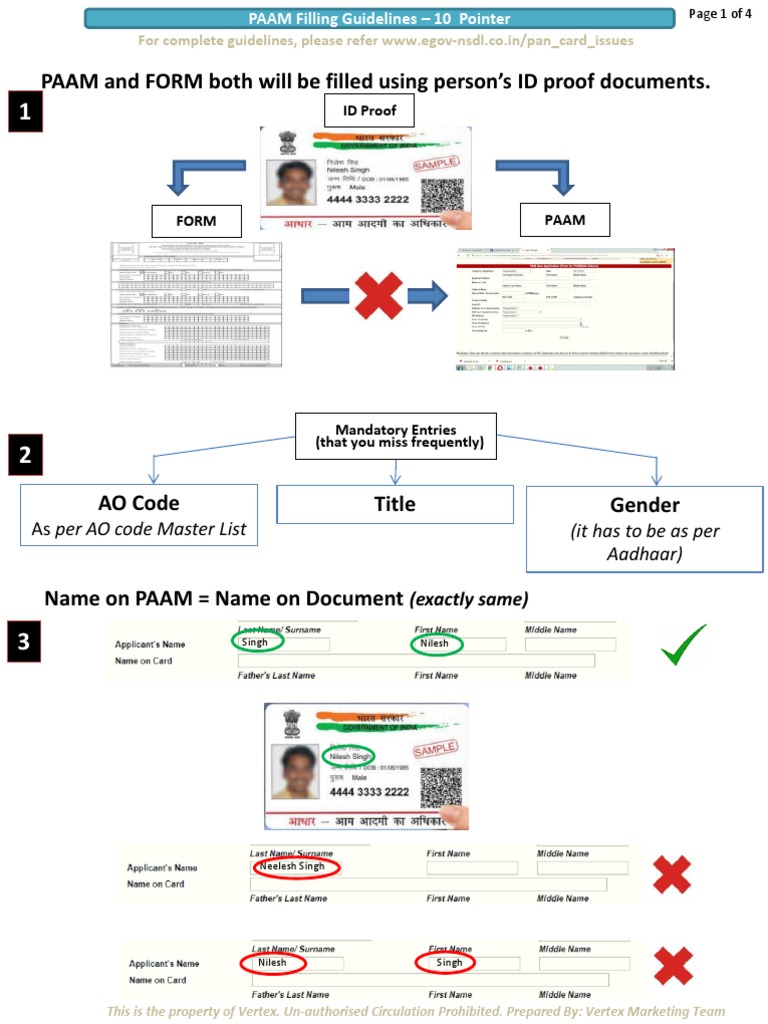 PAAM and FORM Both Will Be Filled Using Person's ID Proof Documents