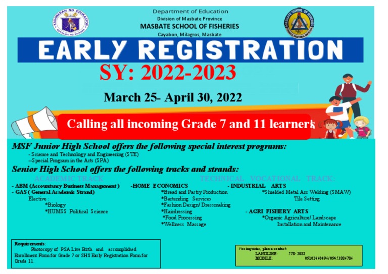 early registration tarpaulin PDF
