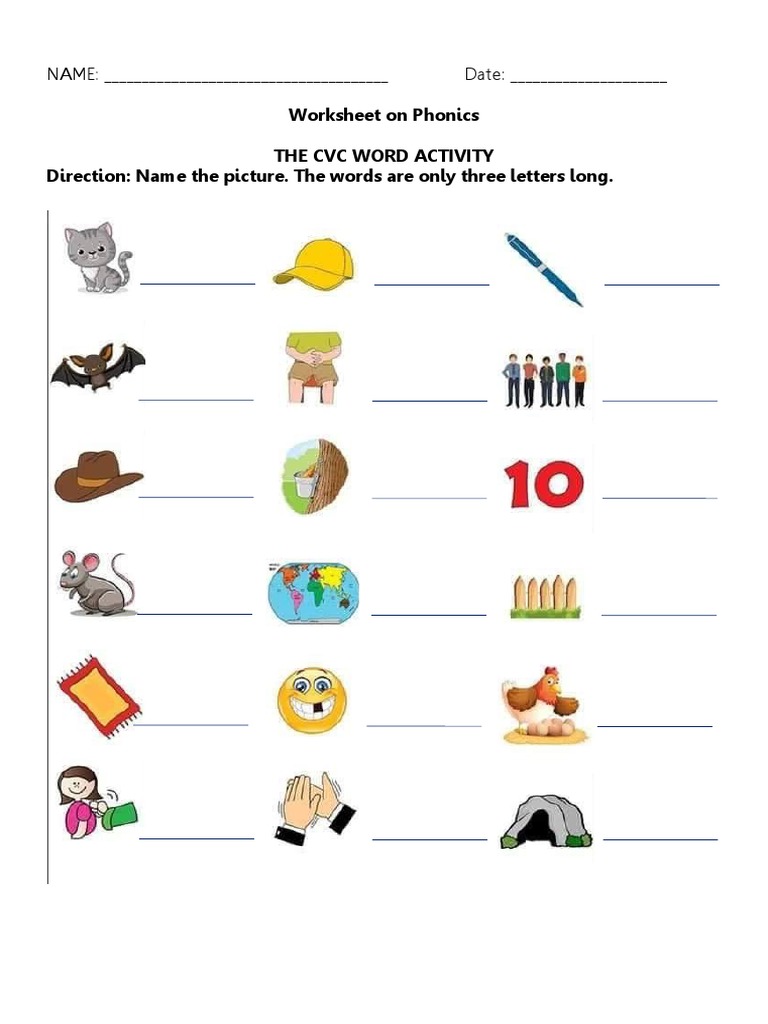 CVC Worksheets PDF
