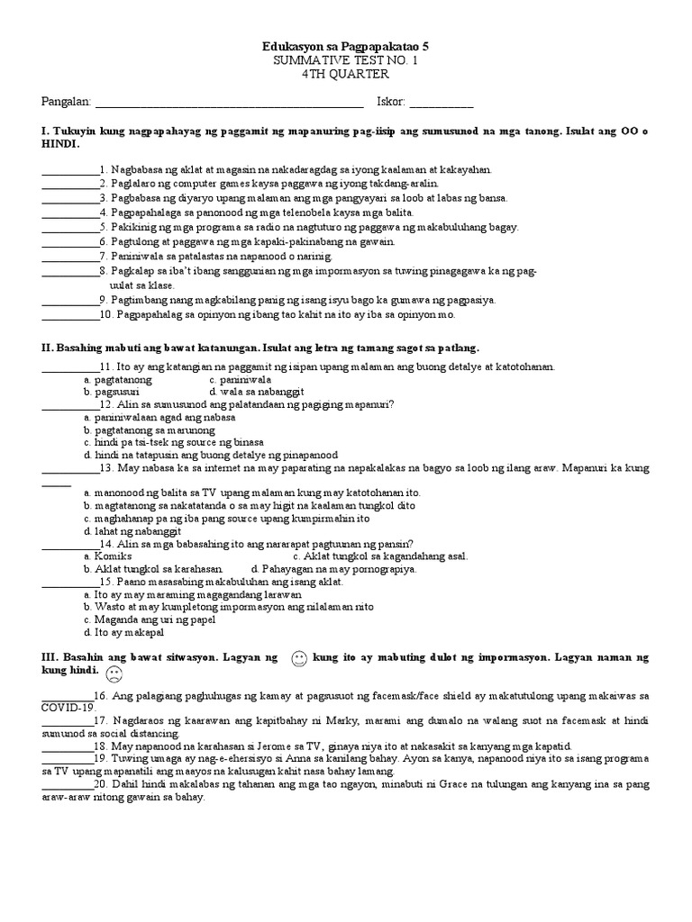 Esp 5 ST 1 | PDF