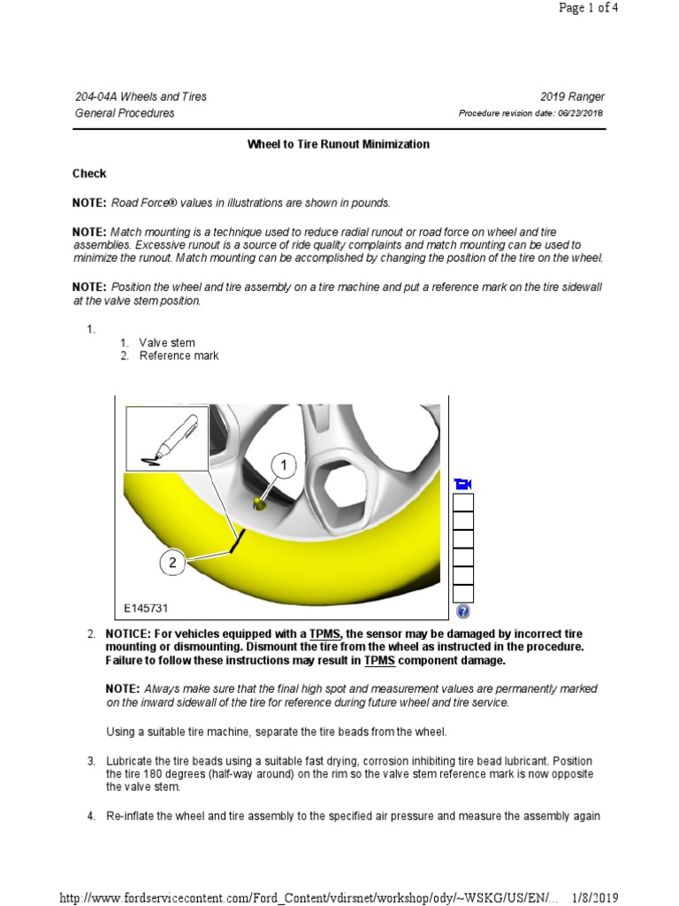 20404A Wheels and Tires General Procedures Wheel To Tire Runout
