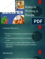 Rules in Writing A Recipe