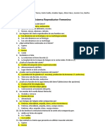 Cuestonario Aparato Reproductor Femenino - Cruz, Macìas, Yanez, Yepez, Wong, Torres, Coello PDF