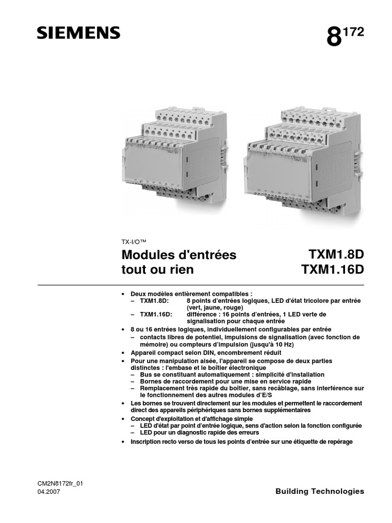 Module TX Io 8 Entrees Tor Txm1.8d | PDF | Diode électroluminescente ...