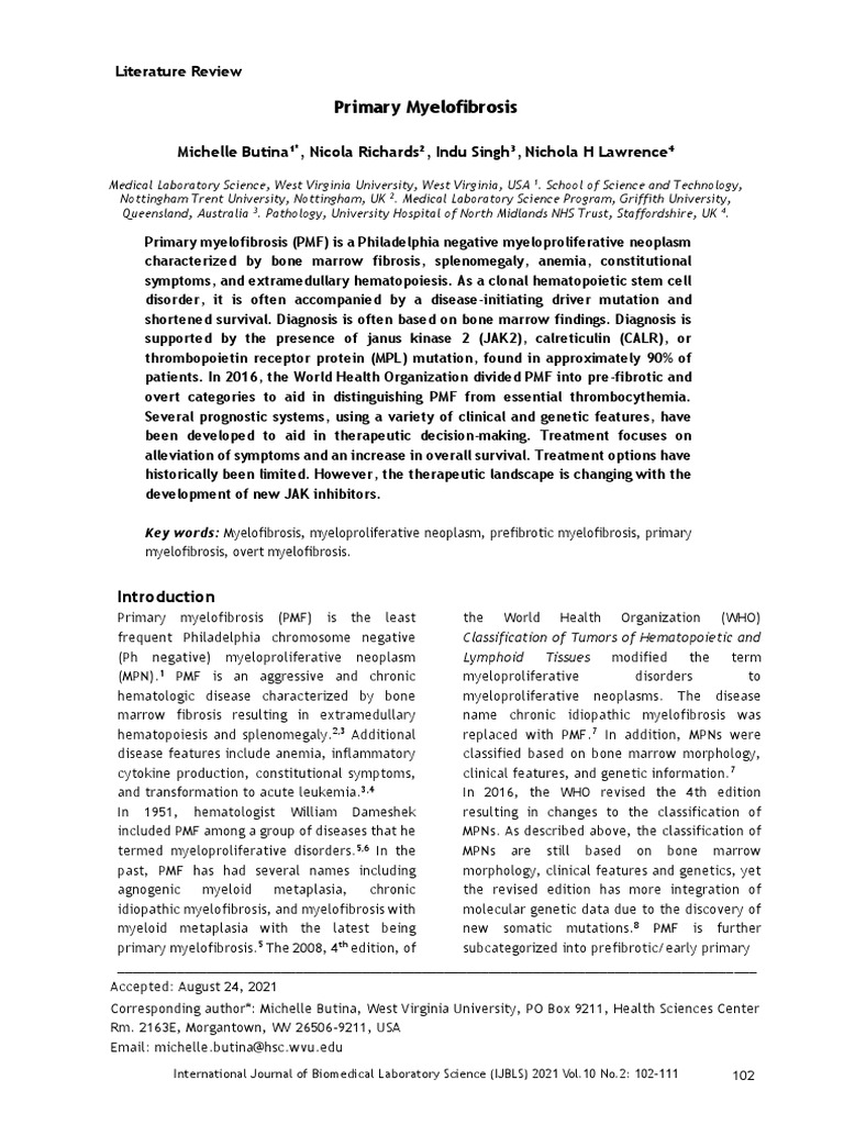 Primary Myelofibrosis Overview and Insights | PDF | Hematology ...