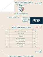 Corporate Finance MBA'21: Group Members - Avinash Sahoo Pranjal Parakh Dolly Govindani