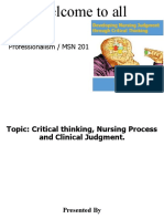 Critical Thinking, Nursing Process and Clinical Judgment