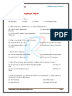 TCS, C, C++ Language Paper