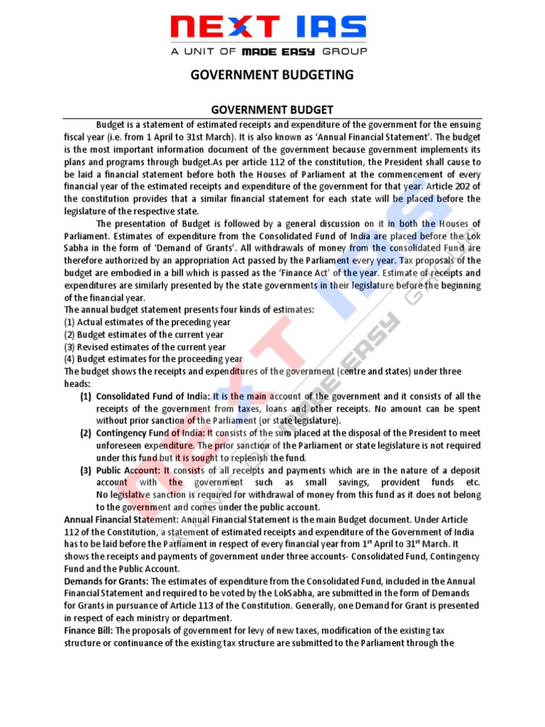 Understanding Government Budgeting Basics | PDF | Fiscal Policy ...