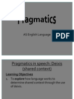 7.pragmatics in Speech - Deixis