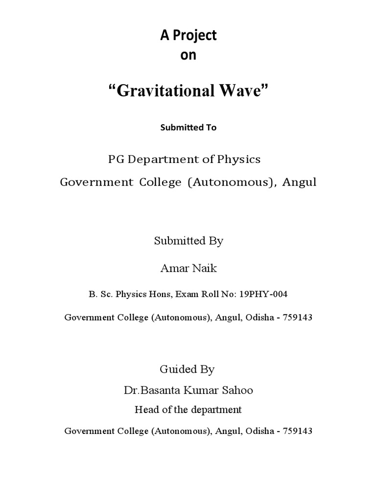 Gravitational Wave Project Overview | PDF | Gravitational Wave | Ligo