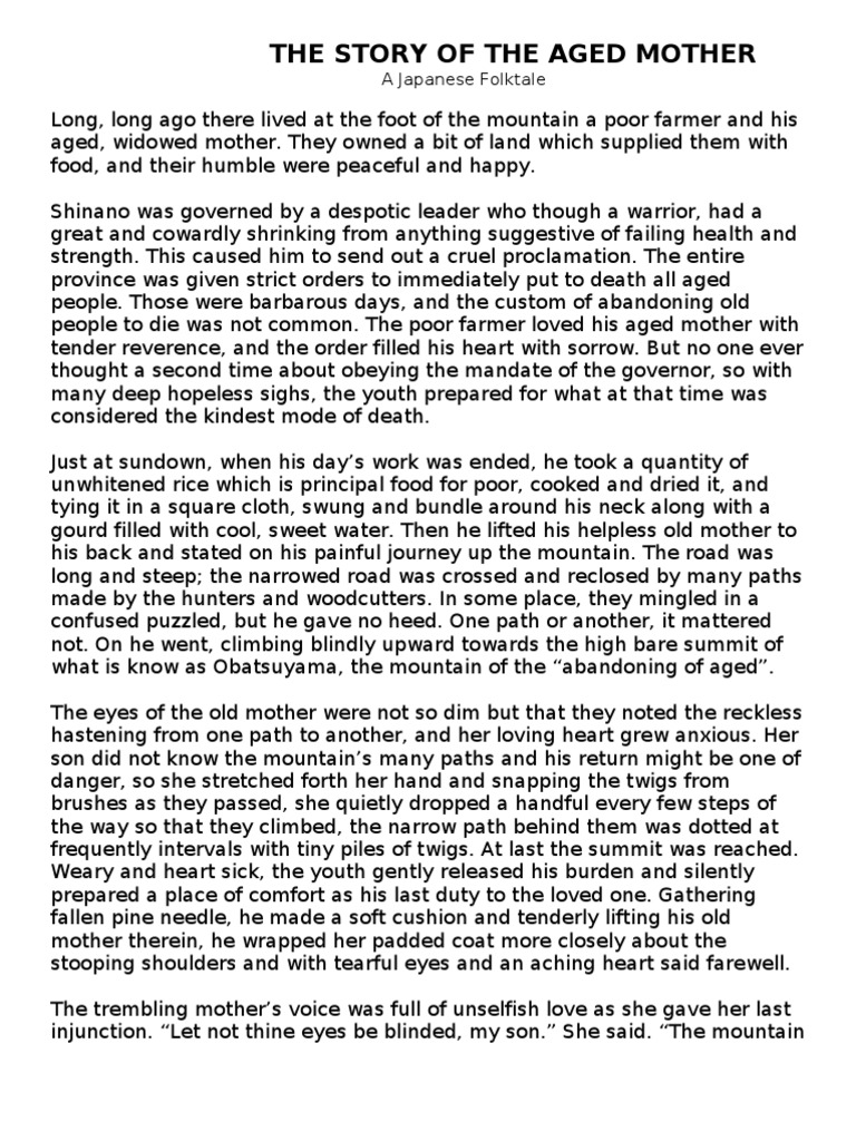 The Story of the Aged Mother (1) Japanese Poetry Haikai Forms