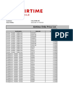 Airtime Chile Price List: Customer: Issue of Date