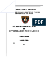 Silabo Investigacion Tecnologica 2018