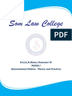 Som Law College: B.A.LL.B (Hons.) Semester IV Paper I (International Politics: Theory and Practice)