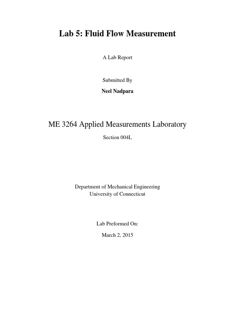 Lab 5 fluid flow measurement pdf flow measurement uncertainty