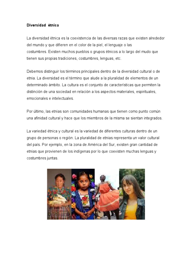 Diversidad Étnica | PDF | Diversidad cultural | Grupos étnicos