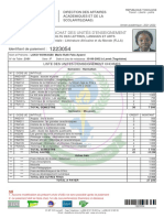 Fiche D'Achat Des Unités D'Enseignement: Identifiant de Paiement