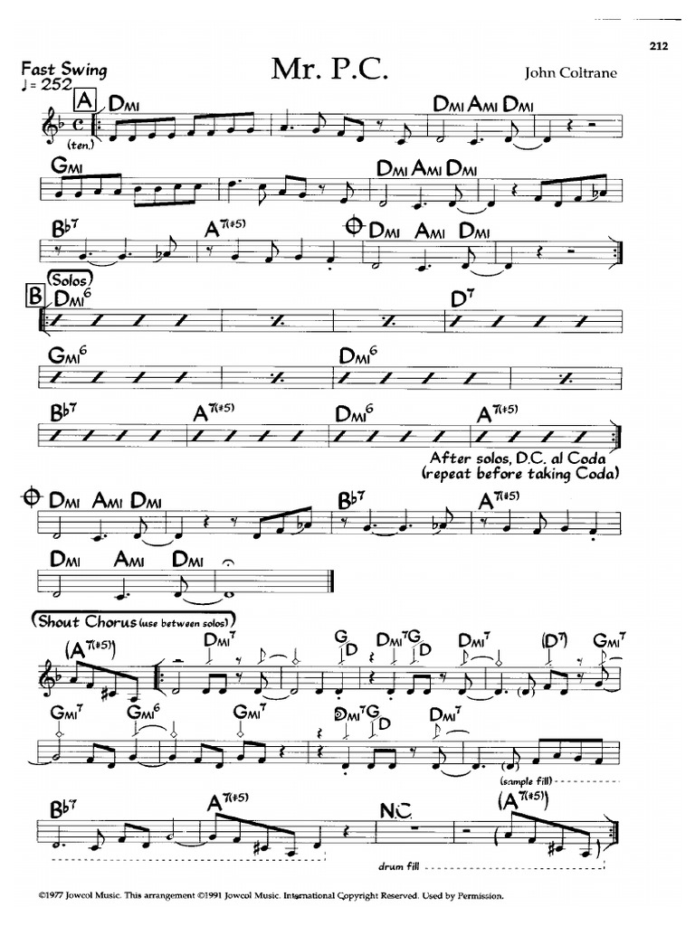 Mr. P.C. - Tenor Sax | PDF