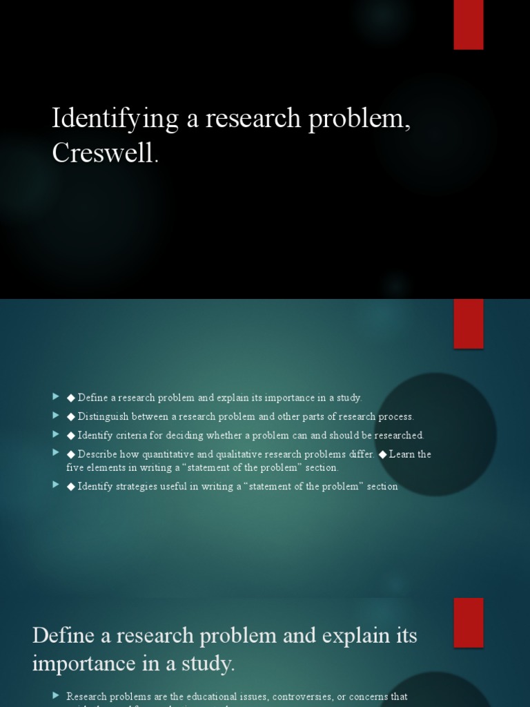 Importance of Research Problems in Studies | PDF | Quantitative ...
