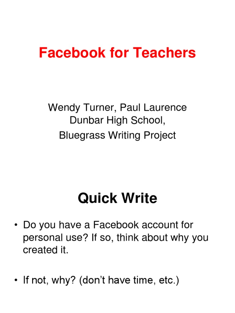 Using Facebook for Classroom Engagement | PDF | Public Speaking | Facebook