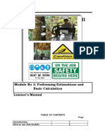 Rubber Processing Ncii: Module No 3: Performing Estimations and Basic Calculation Learner's Manual