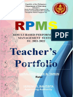 RPMS Teacher's Portfolio Assessment