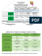 General Weekly Home Learning Plan Schedule of Grade 7 Rizal: City of Mati National High School